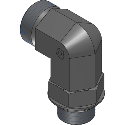 90° DIN Light Duty x Male Metric Adjustable Elbow
