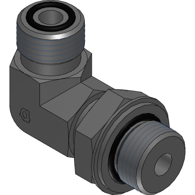 90° Male ORFS x Male Metric Adjustable Elbow