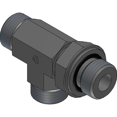 Male ORFS X Male BSPP Adjustable Run Tee