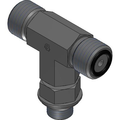 Male ORFS x Male Metric Adjustable Branch Tee