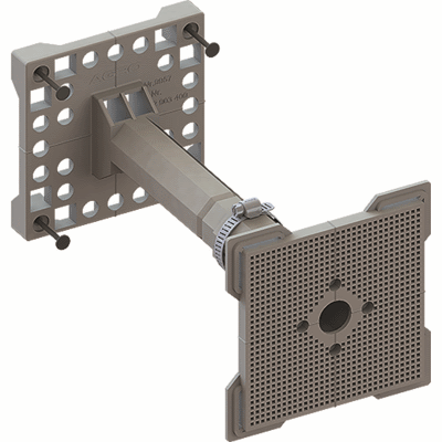 Telescopic support for electrical installations in concrete
