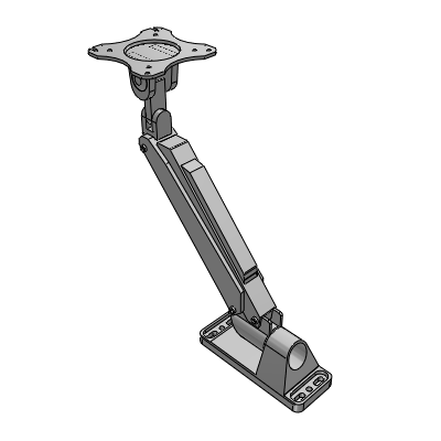 重载型显示器支架轮-气弹簧锁定型·臂长255mm·无键盘·壁挂式安装