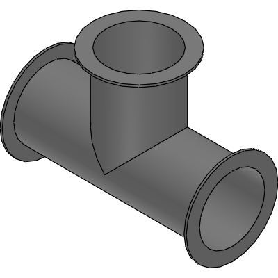 Tee-Flange three ends