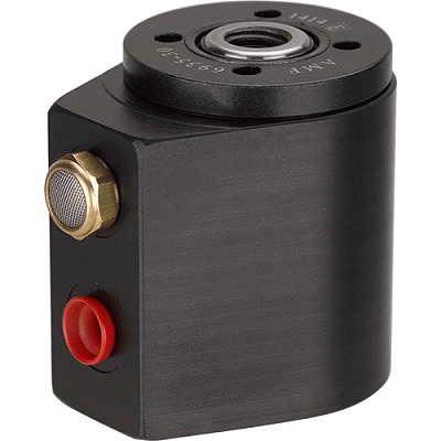 Cilindro de pistões ocos com rosca interna, de ação simples, com reposição de mola