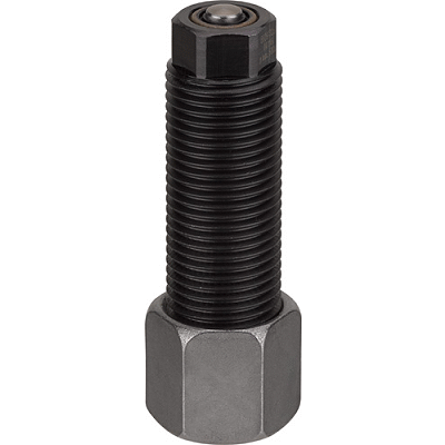 Cilindro roscado para conexão a tubo, com ponta do pistão abaulada simples ação, com retorno por mola