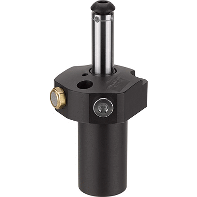 Cilindro de tração, flange no topo, com pistão guiado, de ação simples