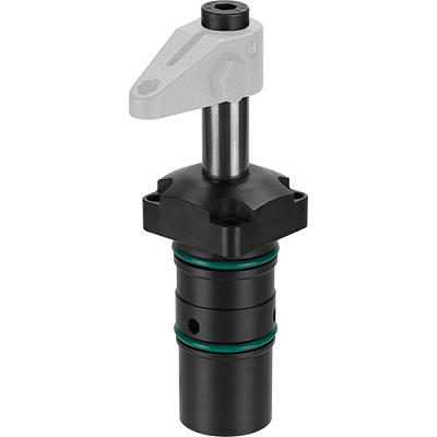 Swing clamp, plug-in mounting, double acting