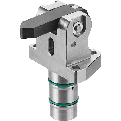 Vertical clamp, flange design, double-acting
