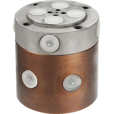Rotary coupling controlled, single-acting