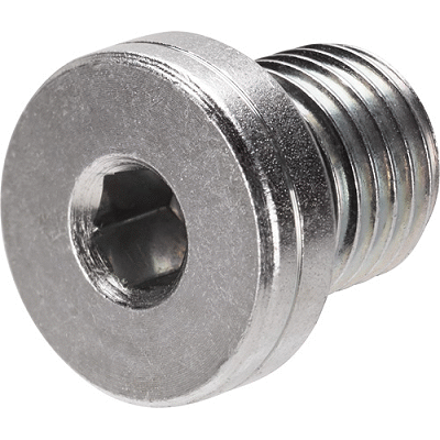 Threaded plug with soft seal