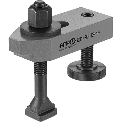Stepped clamp with adjusting support screw, complete