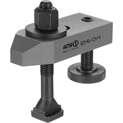 Tapered clamp with adjusting support screw, complete