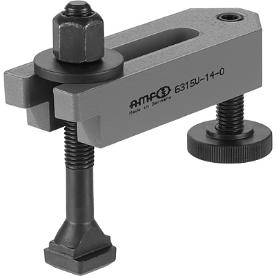 Stepped clamp with adjusting support screw, complete