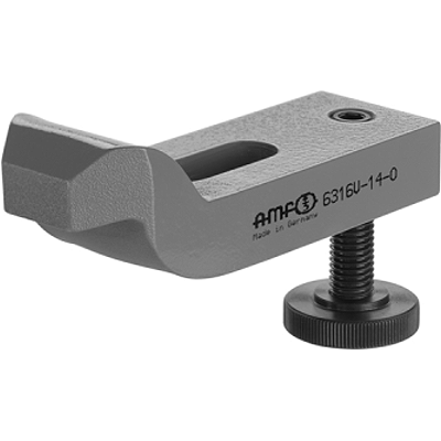 Cranked clamp with adjusting support screw