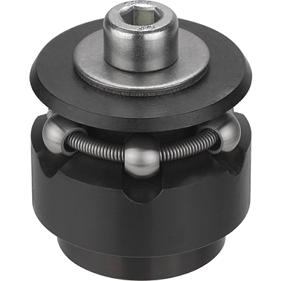 Centring clamp with ball