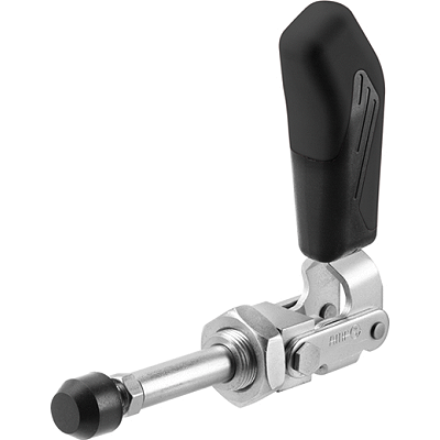 ESD push-pull type toggle clamp, with protective cap and handle made of electrostatic conductive (dissipative) material