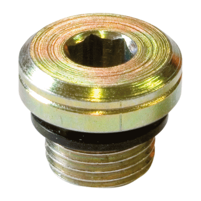 Bujão roscado com vedação de borracha