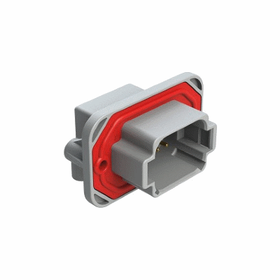 Boardlock PCB Mount Recept, 8 Pin, RA Flange, AT Series, Covered Rear Pins