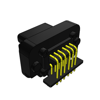 Boardlock PCB Mount Receptacle, 12 Pin, RA Flange, AT Series