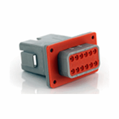 12-Way, Flange Mount Receptacle, X Position Key