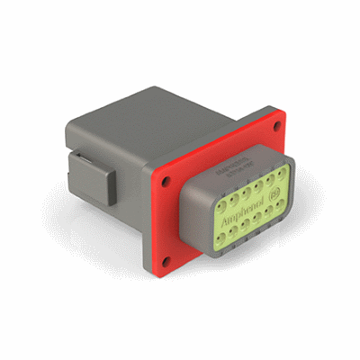 12 Position Receptacle, Panel Mount, Reduced diameter, Keyed X