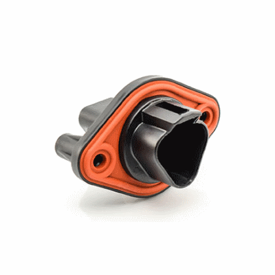 3 Postion Receptacle, Pin, Panel Mount, Self-Threading