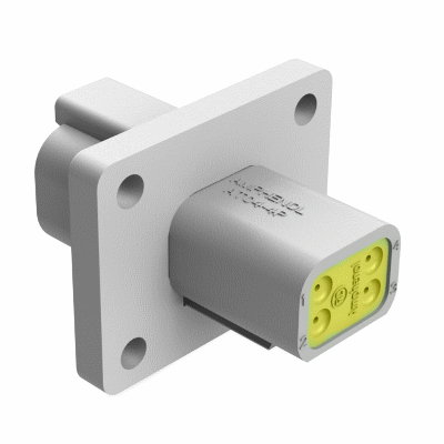 4P Receptacle, Flange Mount, Reduced Seal/Connector/With End Cap