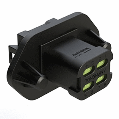 8-Way Flange Mount Receptacle, Gasket, Reduced Seal, A Series, AT