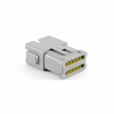 Receptacle, 12 Pin, AT Series, Keyed, Reduced Diameter Wire Seal, End Cap