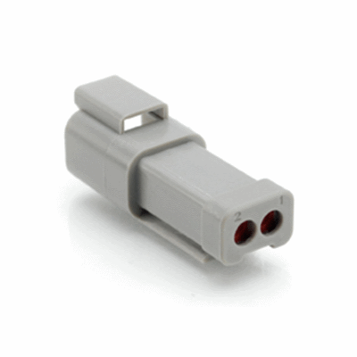Receptacle, 2 Pin, AT Series, Strain Relief End Cap