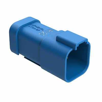 6-Way, Receptacle, 6 Gang Buss w/ 120 Ohm Resistor, NI Pins, Soild Rear Seal, Wedgelock, Blue