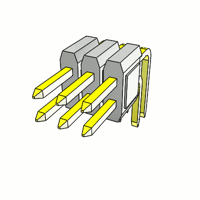 Unshrouded Header, Vertical, Through Hole
