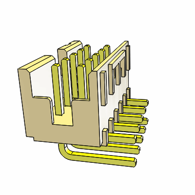 Shrouded Header – Double Row - Right Angle - PIP