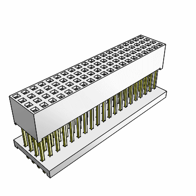 Receptacle - Four Rows Plug - Through Hole