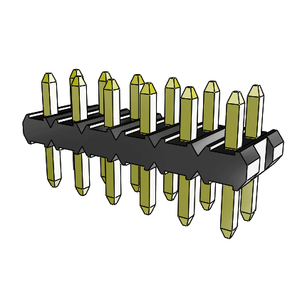 Unshrouded Headers - Double Row - Vertical - Through Mount