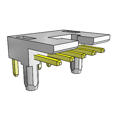 Shrouded Headers - Single Row - Right Angle - Through Mount