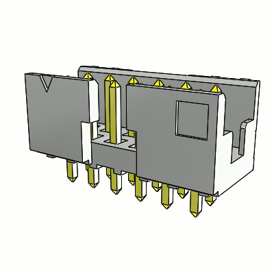 Shrouded Header - Double Row - Vertical - Through Mount