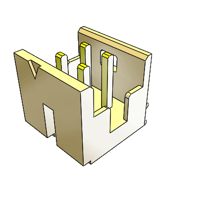 Shrouded Header - Double Row - Right Angle - Through Mount