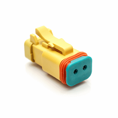 2-Way, Plug, 120 Ohm Resistor, NI Sockets, Standard Wedgelock, Yellow