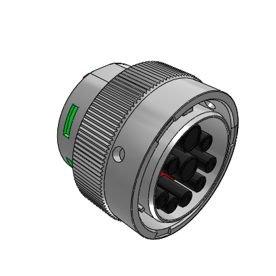 DURAMATE, 9 Position ISOBUS Plug, Size 24, Socket Contacts, Normal Diameter Seal,  Wide Thread Adapter (WTA). Comparable to PN# HDB36-24-91SN