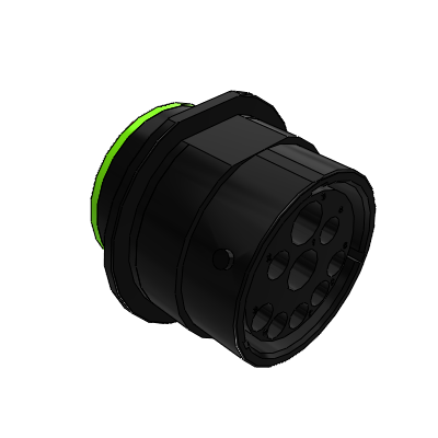 DuraMate, Size 24, 9 Position ISOBUS Receptacle, Pin, Normal Diameter Seal, Smooth Ring Adapter (SRA). Comparable to PN# HDP24-24-91PN-P064