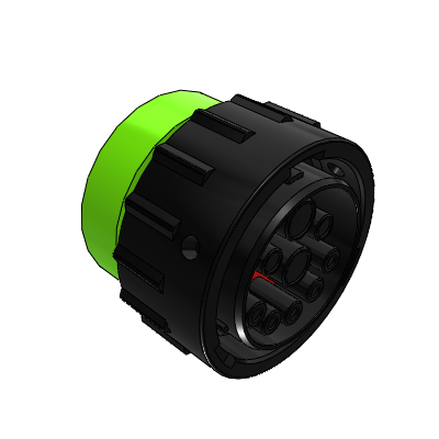 DURAMATE, Size 24, 9 Position ISOBUS Plug, Socket, Normal Diameter Seal, Wide Thread Adapter (WTA). Comparable to PN# HDP26-24-91SN-L024