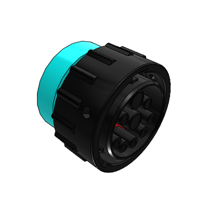 DURAMATE, Size 24, 9 Position ISOBUS Plug, Socket, Normal Diameter Seal, Wide Thread Adapter (WTA). Comparable to PN# HDP26-24-91SN-L024
