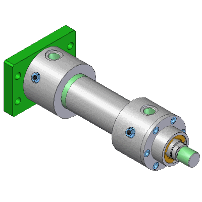 Rectangular flange, in back
