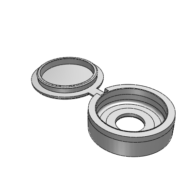 3/8 Hinged Screw Cover, Polypropylene, White