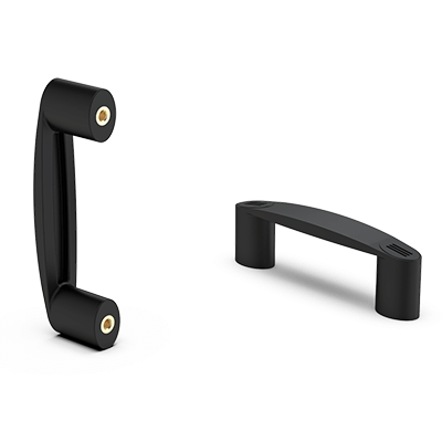 Bügelgriffe mit Sacklochgewinde und Abdeckkappen