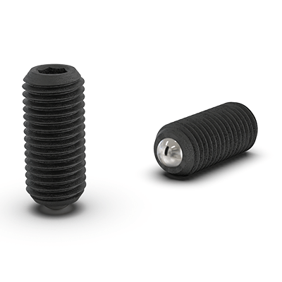 Federnde Druckstücke mit Innensechskant, Ausführung Stahl