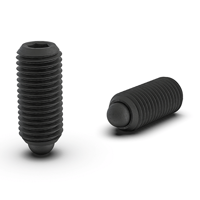 Federnde Druckstücke mit Bolzen, verstärkte Federkraft, Antrieb Innensechskant, Ausführung Stahl