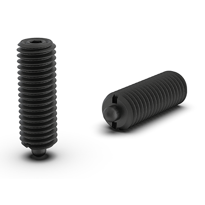 Federnde Druckstücke mit Bolzen, verstärkte Federkraft, Antrieb Innensechskant, Ausführung Stahl