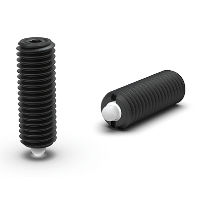 Ball and spring index plungers with POM pin, steel quality